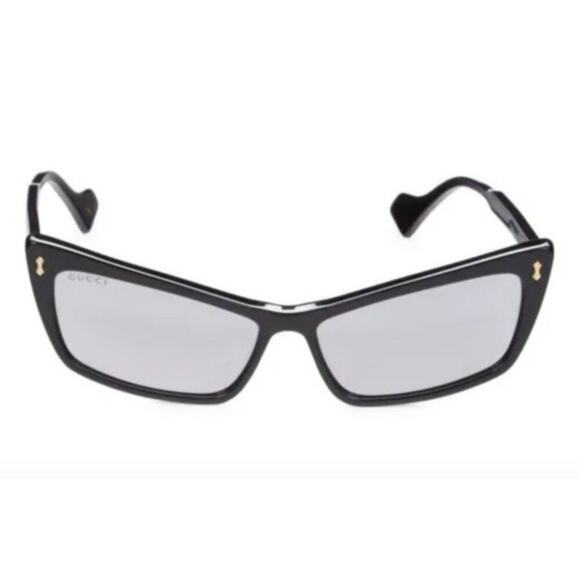 Gucci Rectangle Cat Eye Sunglasses Black - Picture 1 of 10